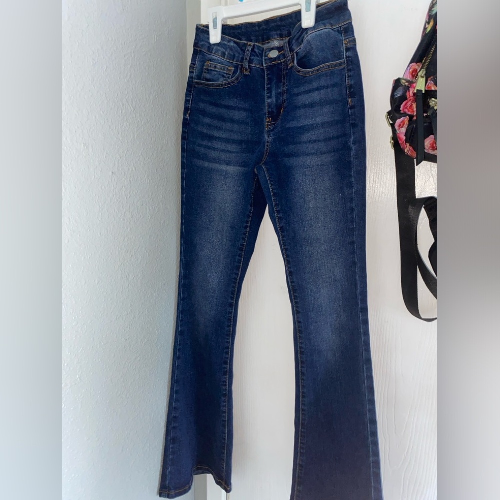 SHEIN PETITE Slant Pocket Bootcut Leg Jeans